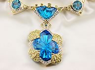 Necklace featuring a 48-carat blue topaz as the cetner stone
